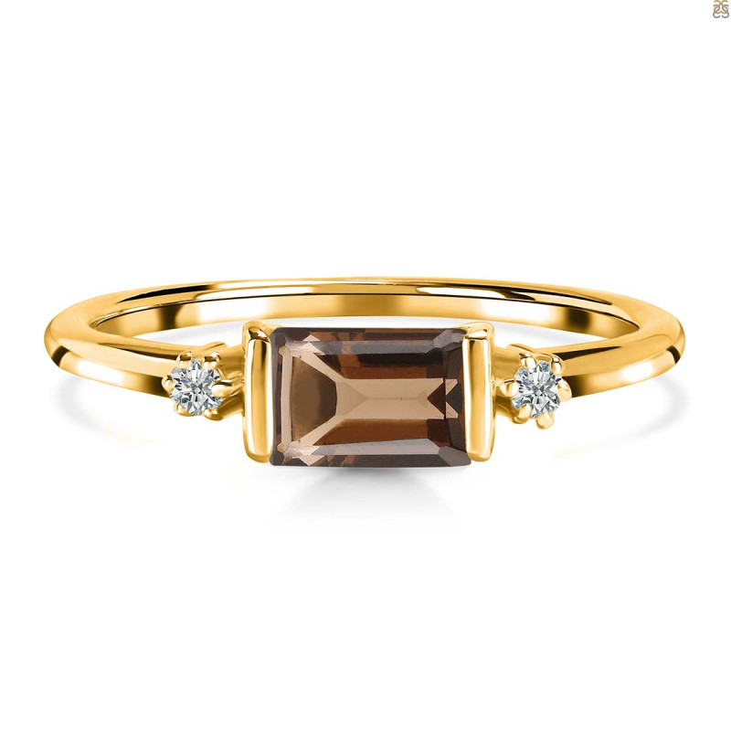 Smoky & White Topaz Ring SMY-RR-135.