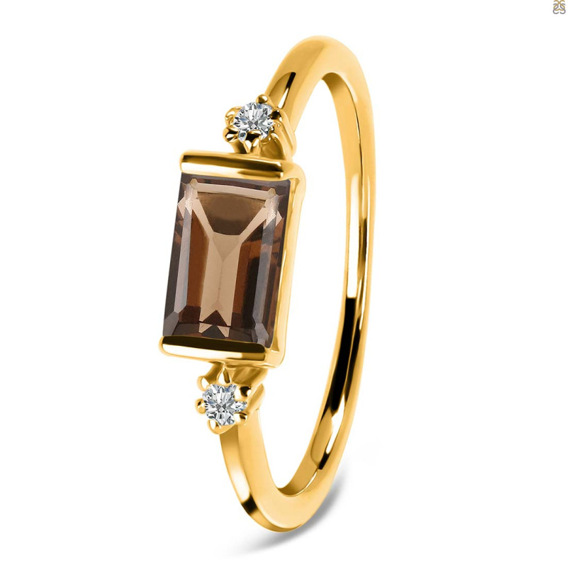 Smoky & White Topaz Ring SMY-RR-135.