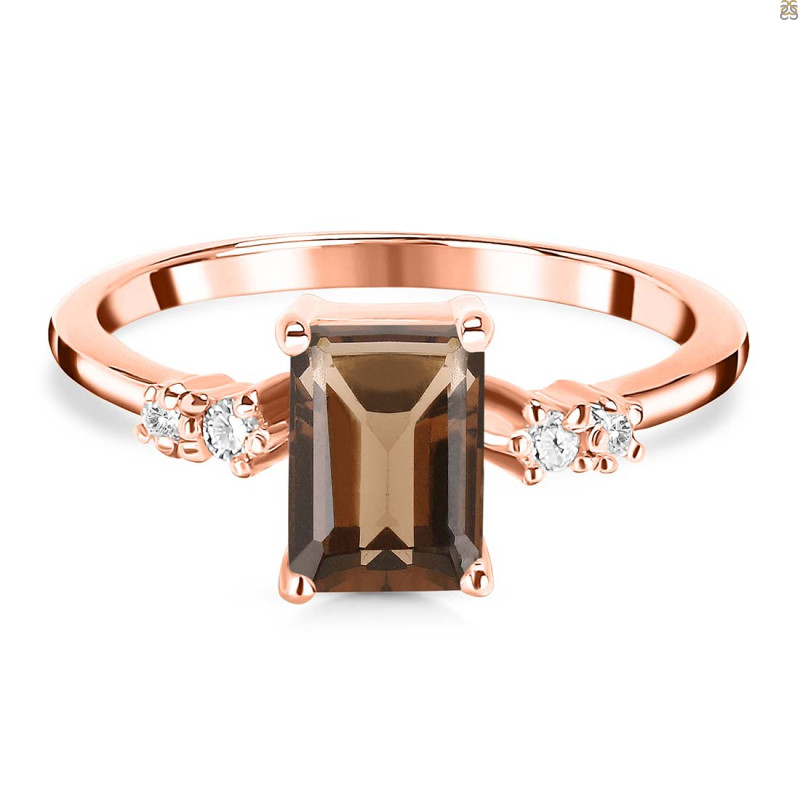 Smoky & White Topaz Ring SMY-RR-139.