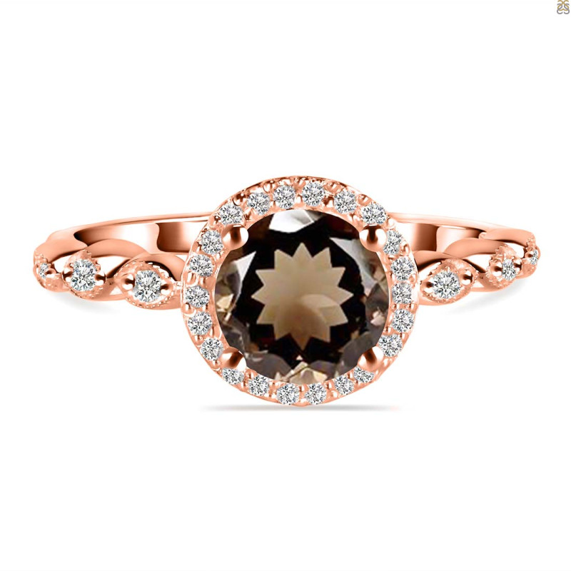 Smoky & White Topaz Ring SMY-RR-267.