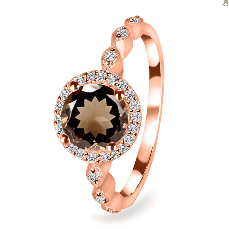 Smoky & White Topaz Ring SMY-RR-267.