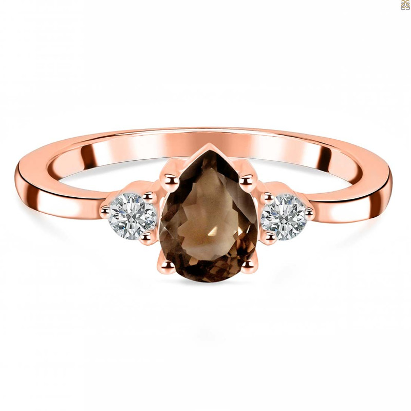 Smoky & White Topaz Ring SMY-RR-335.