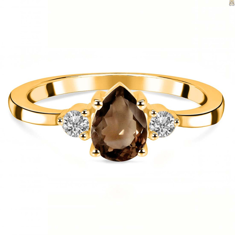 Smoky & White Topaz Ring SMY-RR-335.