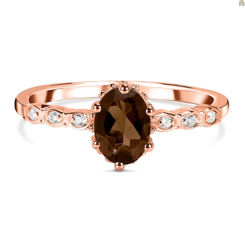 Smoky & White Topaz Ring SMY-RR-35.
