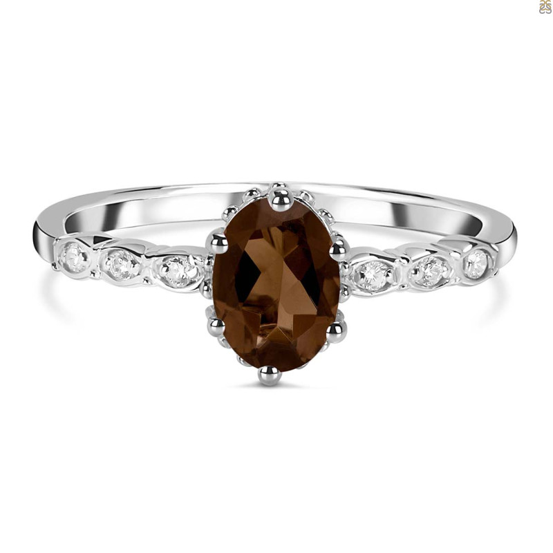 Smoky & White Topaz Ring SMY-RR-35.