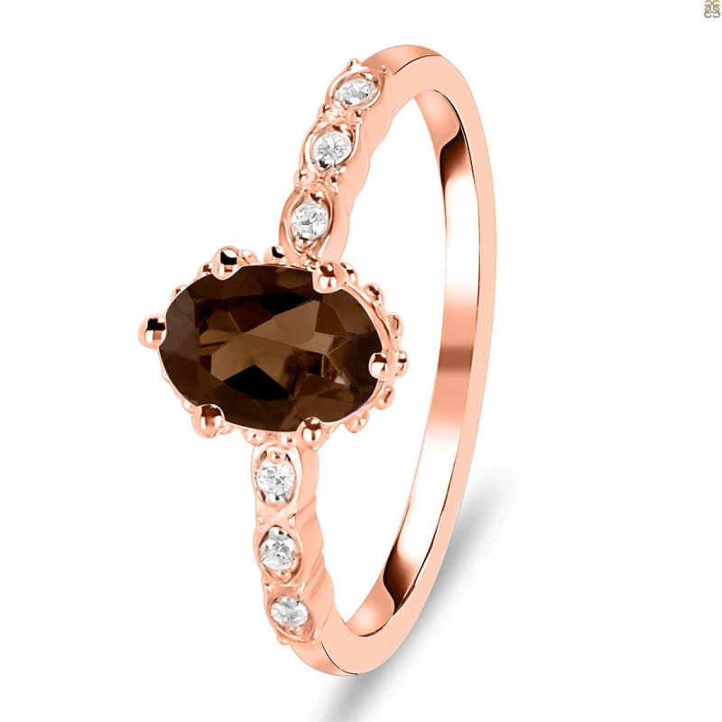 Smoky & White Topaz Ring SMY-RR-35.