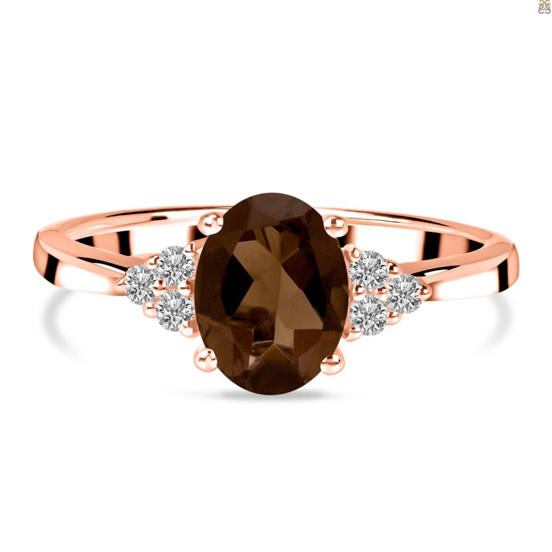 Smoky & White Topaz Ring SMY-RR-364.