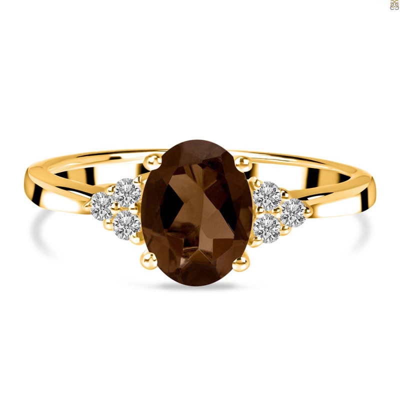 Smoky & White Topaz Ring SMY-RR-364.