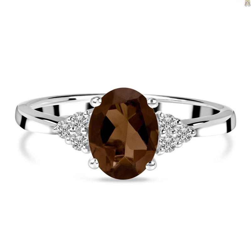 Smoky & White Topaz Ring SMY-RR-364.