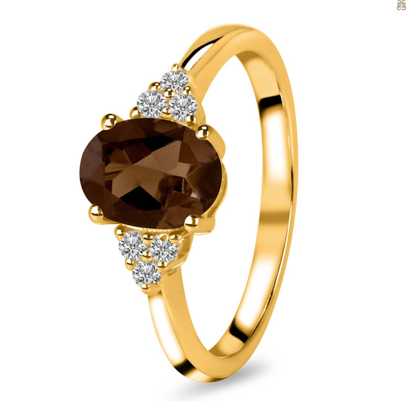 Smoky & White Topaz Ring SMY-RR-364.