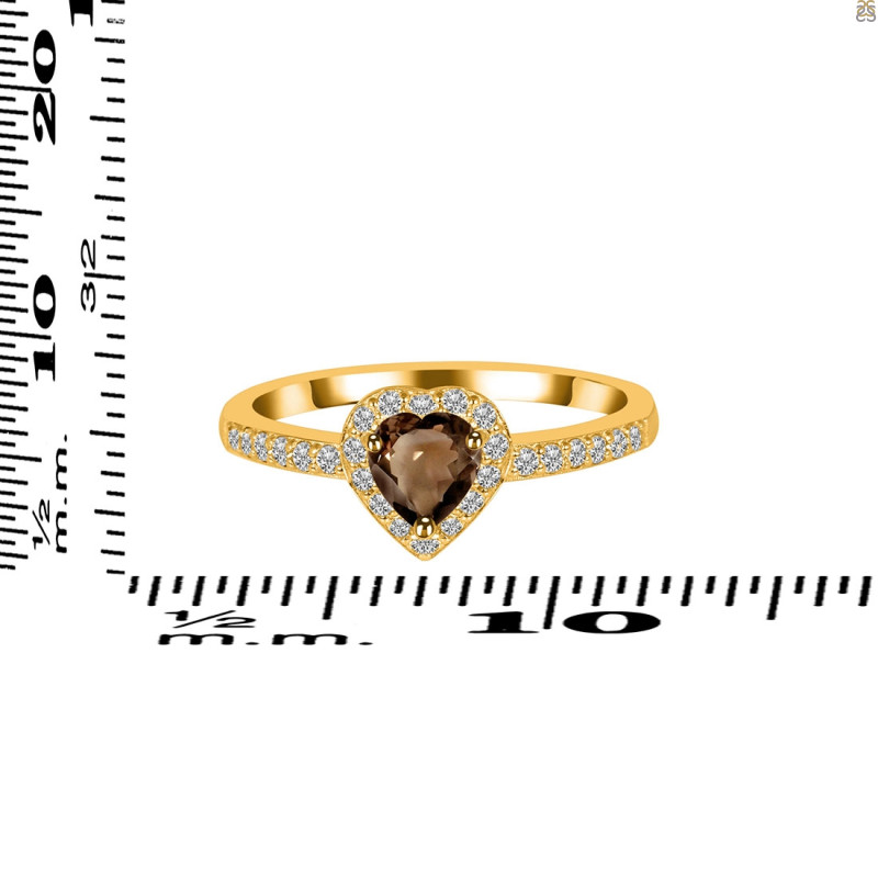 Smoky & White Topaz Ring SMY-RR-423.