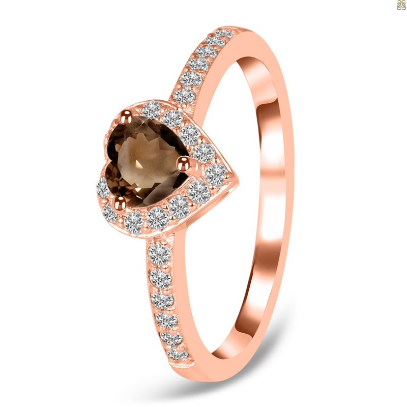 Smoky & White Topaz Ring SMY-RR-423.