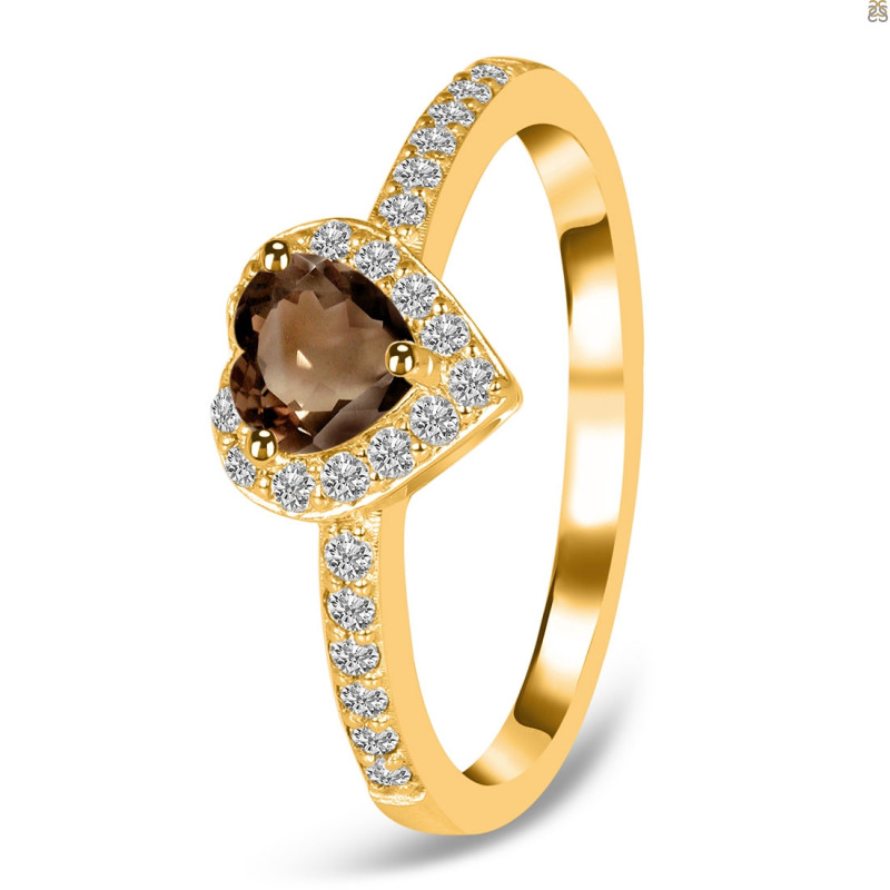 Smoky & White Topaz Ring SMY-RR-423.