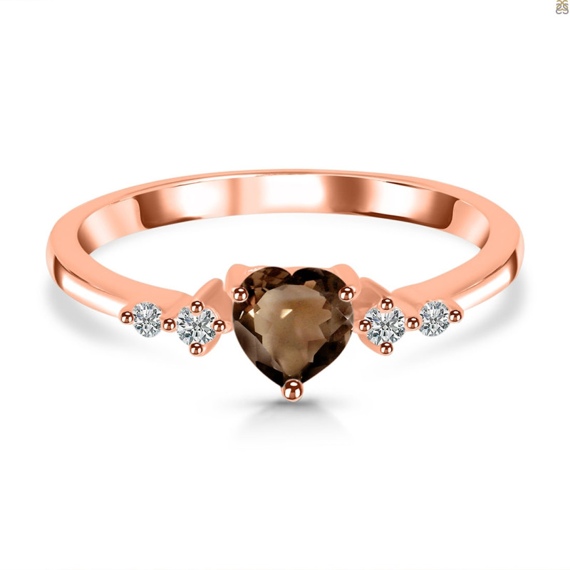Smoky & White Topaz Ring SMY-RR-424.