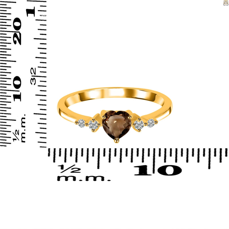 Smoky & White Topaz Ring SMY-RR-424.