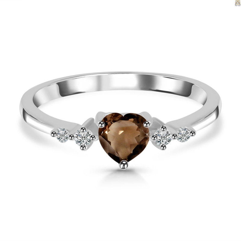 Smoky & White Topaz Ring SMY-RR-424.