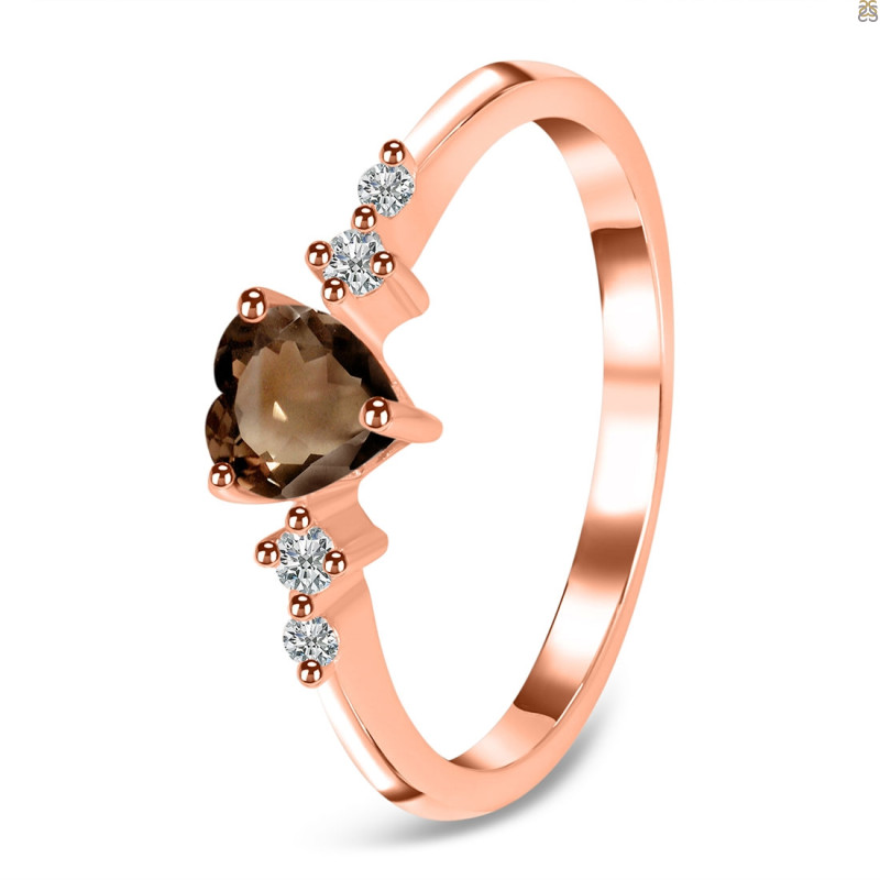 Smoky & White Topaz Ring SMY-RR-424.