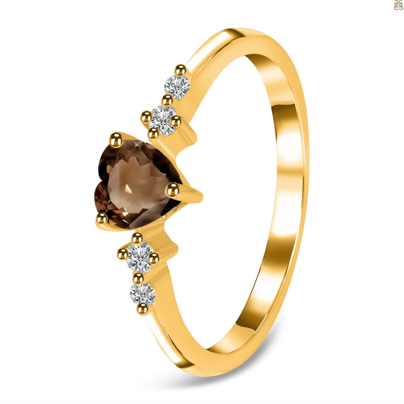 Smoky & White Topaz Ring SMY-RR-424.