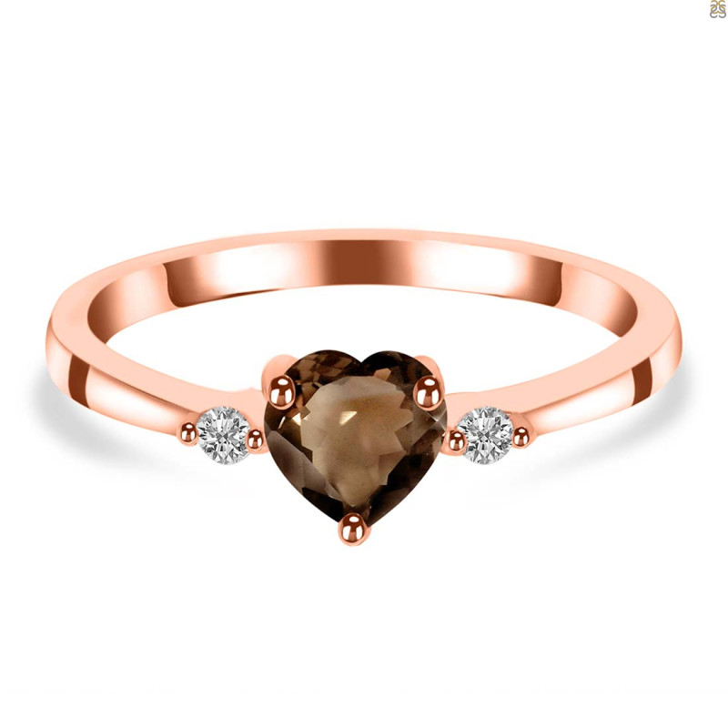 Smoky & White Topaz Ring SMY-RR-425.