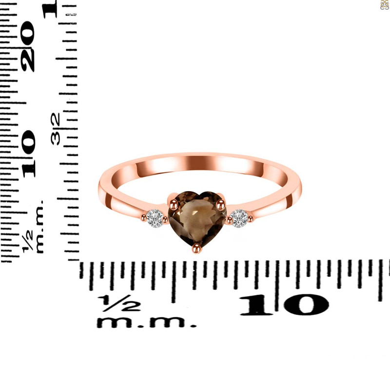 Smoky & White Topaz Ring SMY-RR-425.