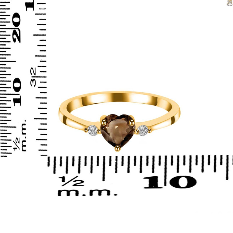 Smoky & White Topaz Ring SMY-RR-425.