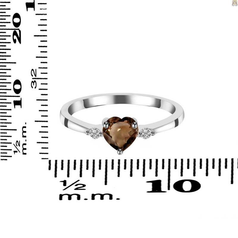 Smoky & White Topaz Ring SMY-RR-425.
