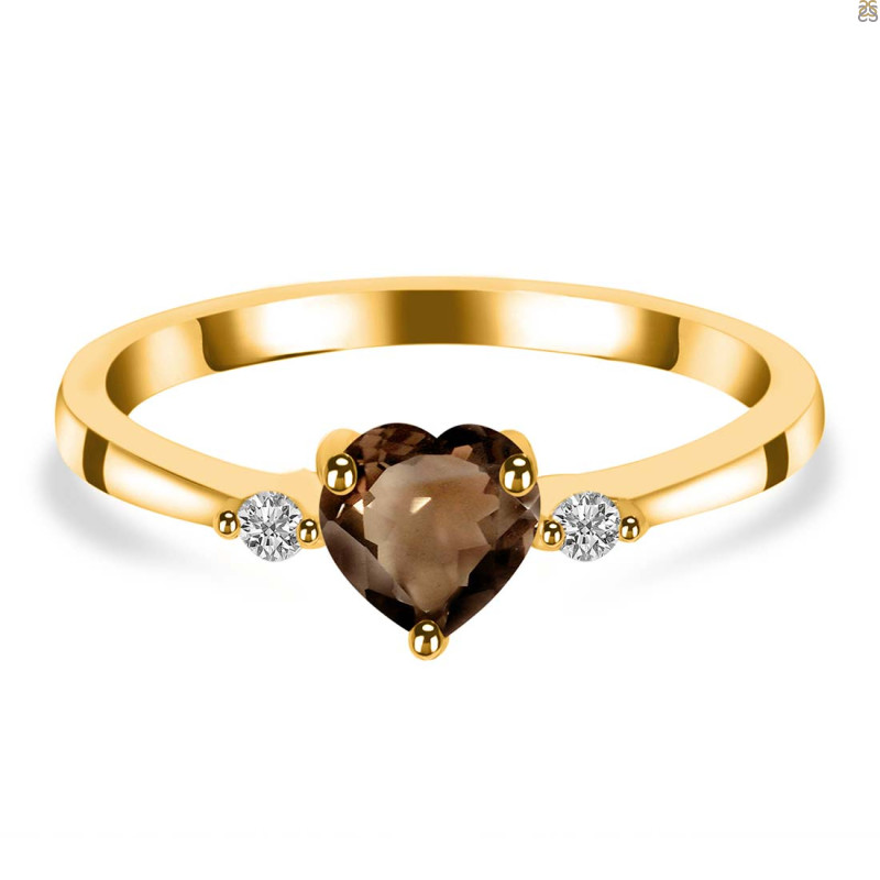 Smoky & White Topaz Ring SMY-RR-425.