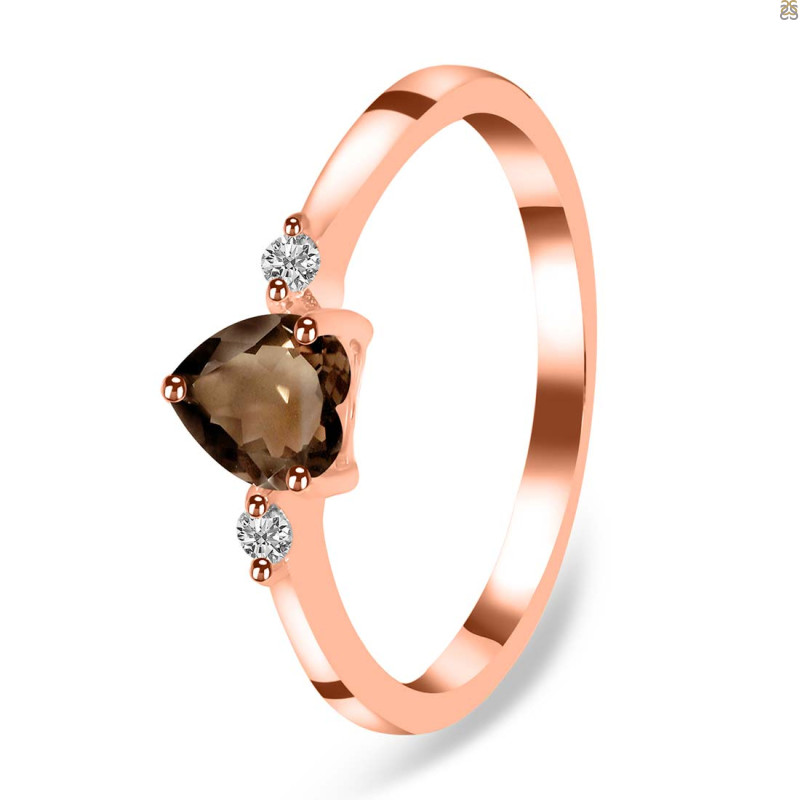 Smoky & White Topaz Ring SMY-RR-425.