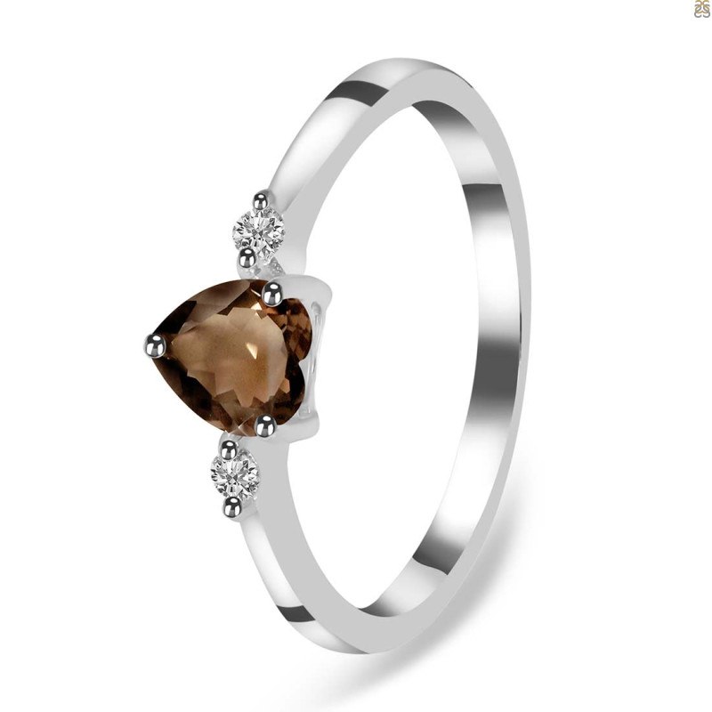 Smoky & White Topaz Ring