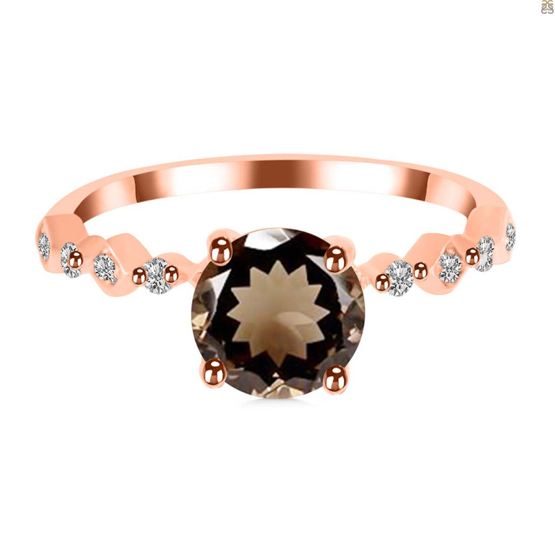 Smoky & White Topaz Ring SMY-RR-426.