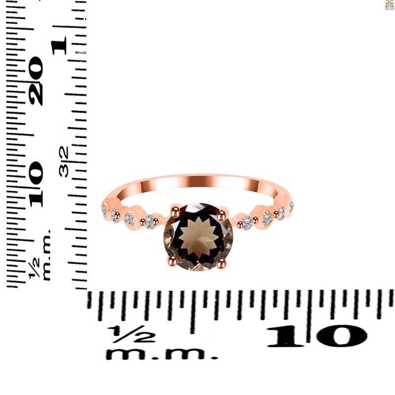 Smoky & White Topaz Ring SMY-RR-426.