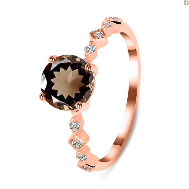 Smoky & White Topaz Ring SMY-RR-426.