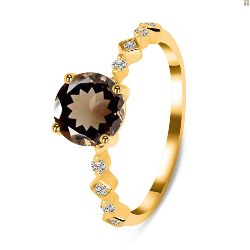Smoky & White Topaz Ring SMY-RR-426.