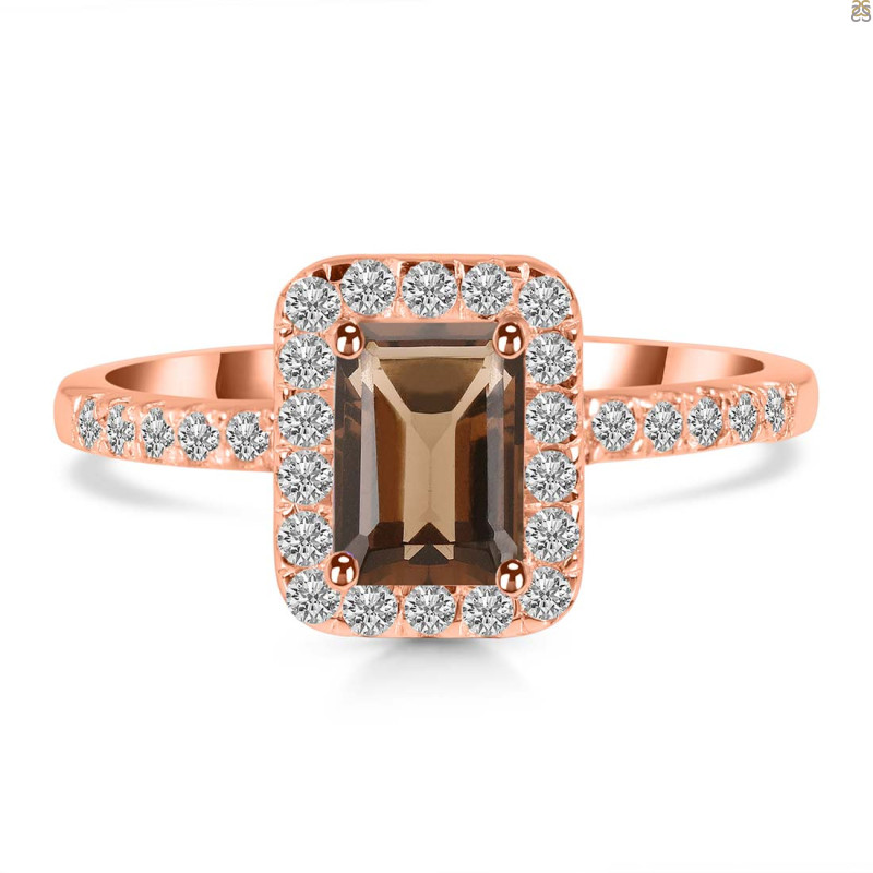 Smoky & White Topaz Ring SMY-RR-432.
