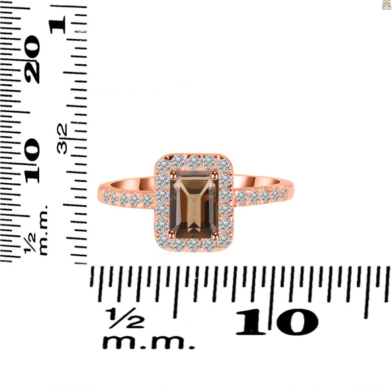 Smoky & White Topaz Ring SMY-RR-432.