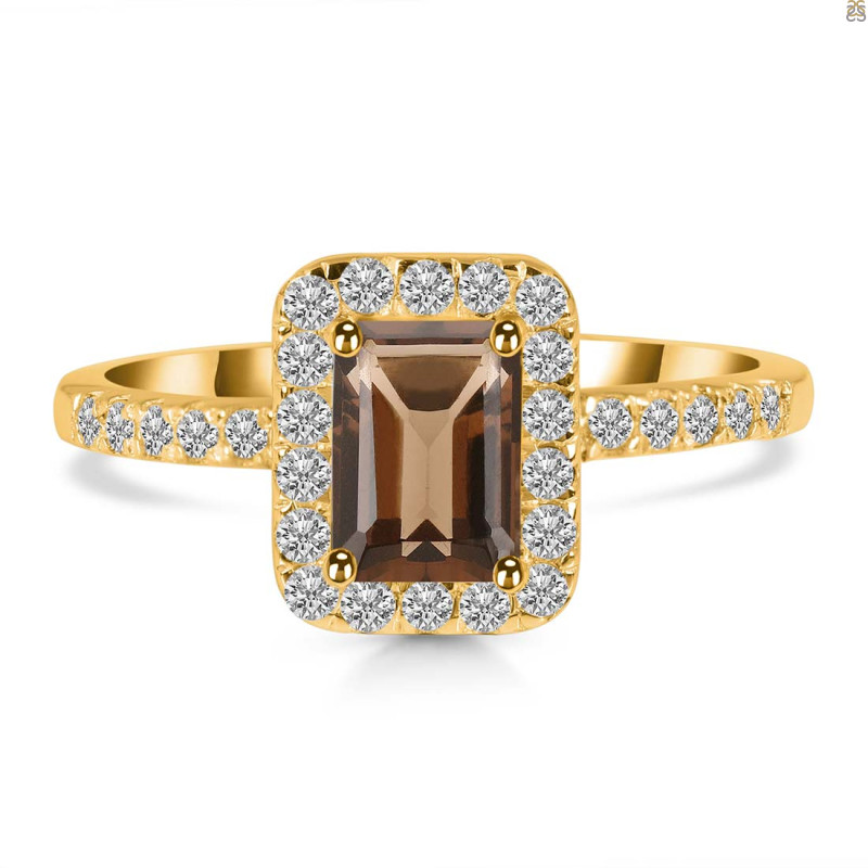 Smoky & White Topaz Ring SMY-RR-432.