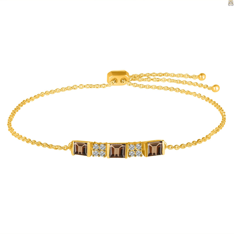 Smoky & White Topaz Bracelet SMY-RDB-147.