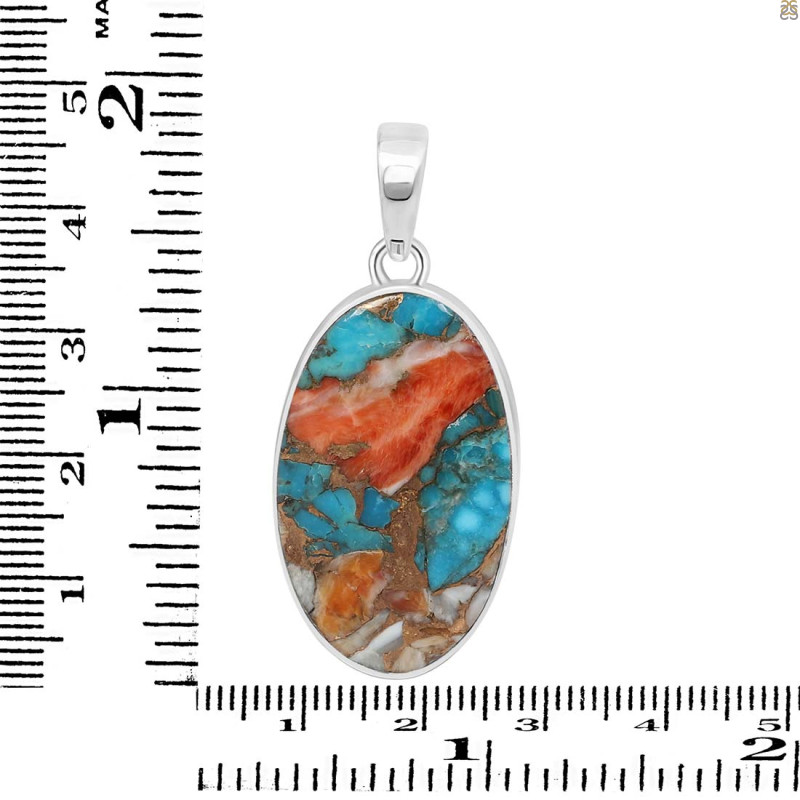 Spiny Oyster Turquoise Pendant-SP TRO-1-111
