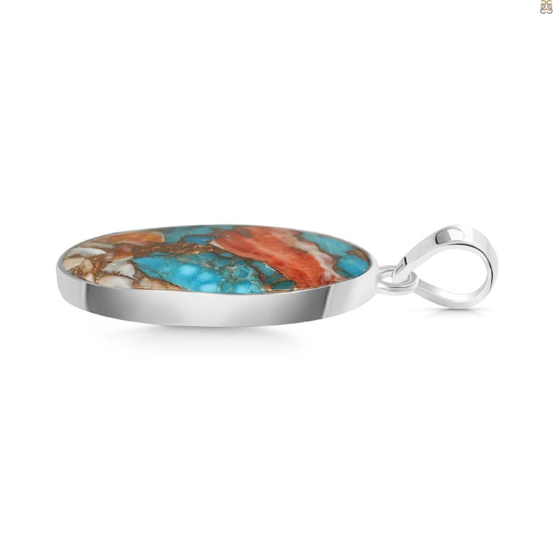 Spiny Oyster Turquoise Pendant-SP TRO-1-111