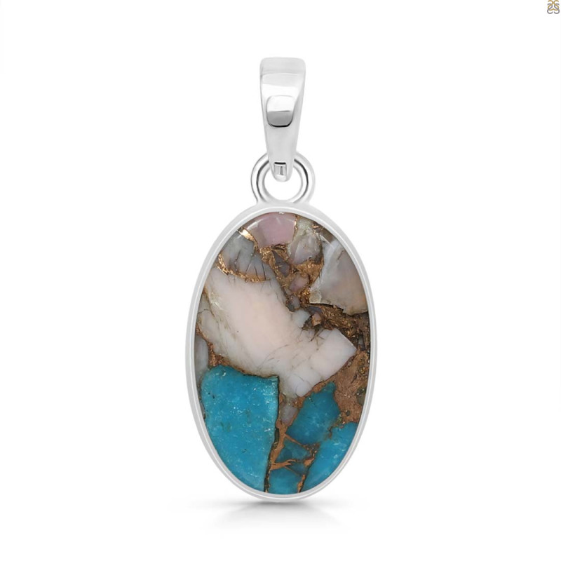 Spiny Oyster Turquoise Pendant-SP TRO-1-143