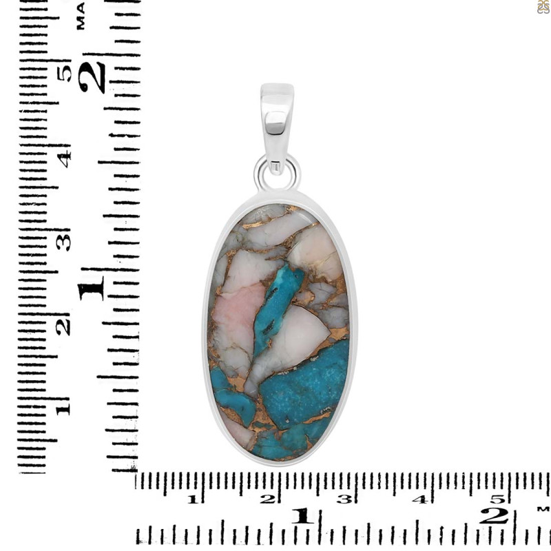Spiny Oyster Turquoise Pendant-SP TRO-1-167