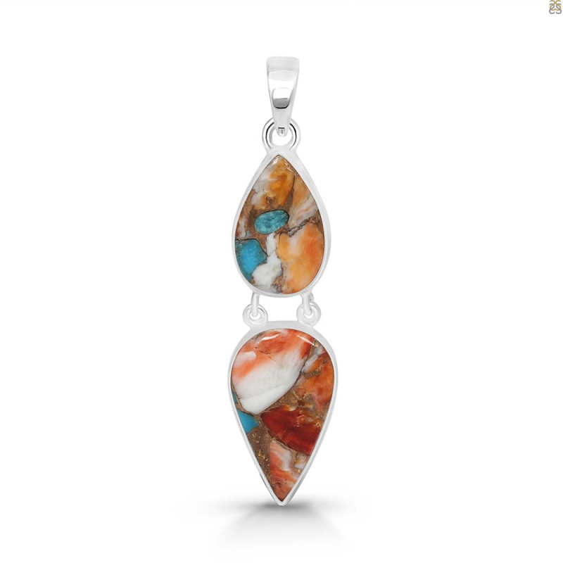 Spiny Oyster Turquoise Pendant-2SP TRO-1-177