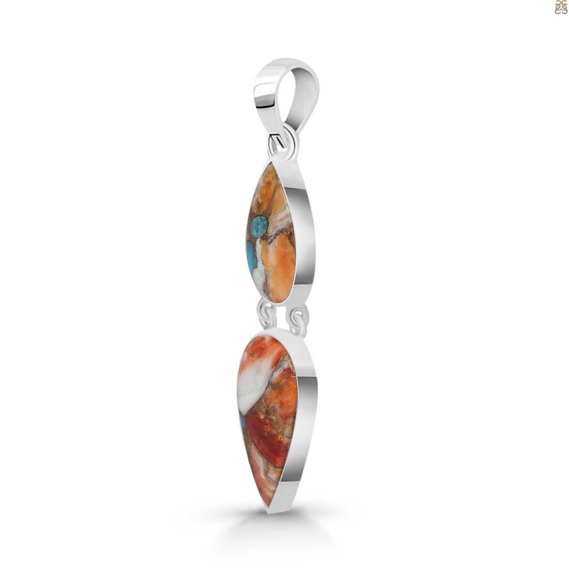 Spiny Oyster Turquoise Pendant-2SP
