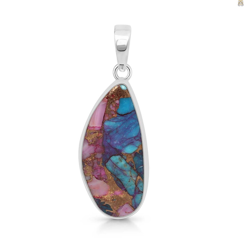 Spiny Oyster Turquoise Pendant-SP TRO-1-266