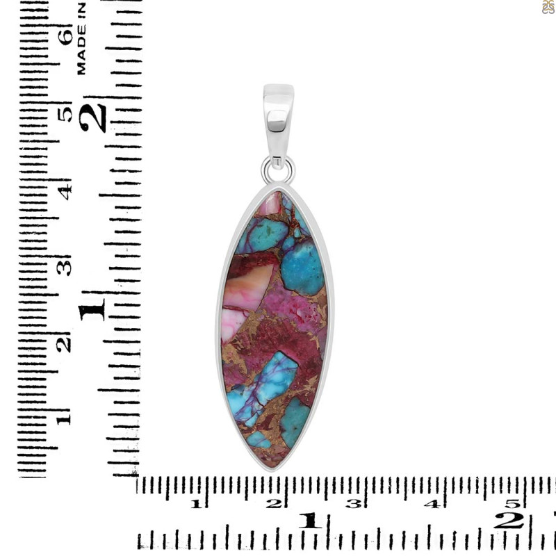 Spiny Oyster Turquoise Pendant-SP TRO-1-271