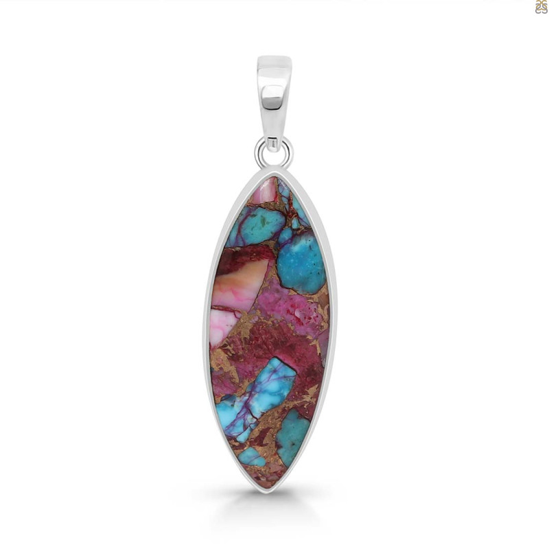 Spiny Oyster Turquoise Pendant-SP TRO-1-271
