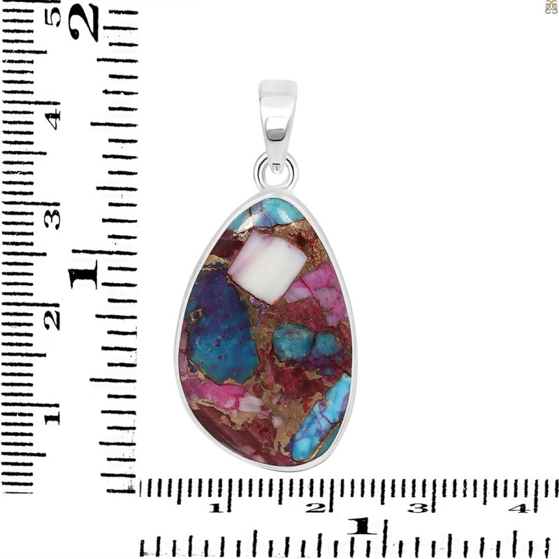 Spiny Oyster Turquoise Pendant-SP TRO-1-281