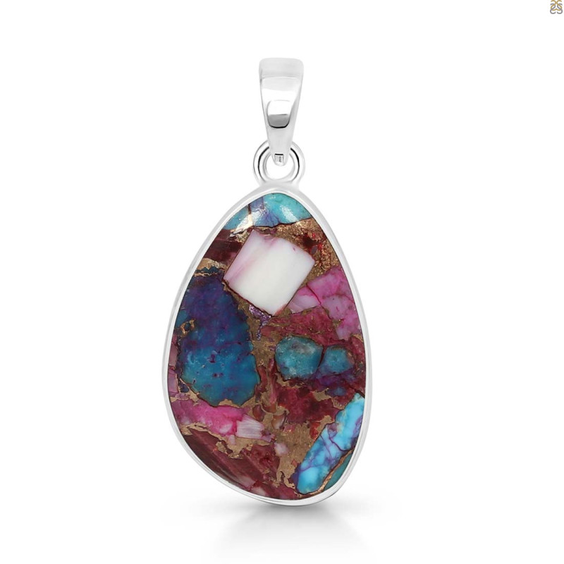 Spiny Oyster Turquoise Pendant-SP TRO-1-281
