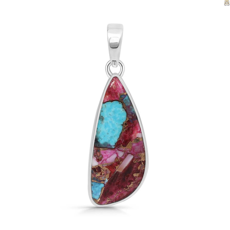 Spiny Oyster Turquoise Pendant-SP TRO-1-283