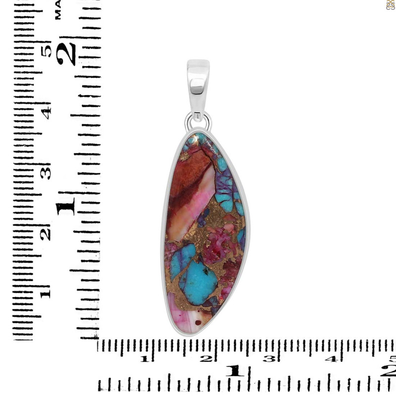 Spiny Oyster Turquoise Pendant-SP TRO-1-284